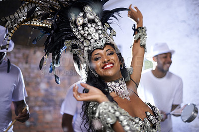 Buy stock photo A female dancer in Rio