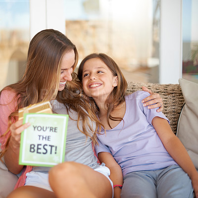 Buy stock photo Shot of a mother and daughter bonding on Mother's day