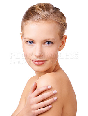 Buy stock photo Studio shot of a gorgeous young blond woman