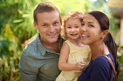 Buy stock photo Cropped shot of a family on an outing at a tourist attraction