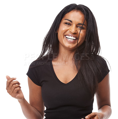 Buy stock photo Studio shot of an attractive woman against a white background