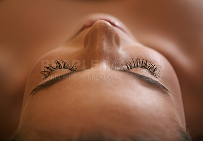 Buy stock photo Closeup of a young woman's face during a massage