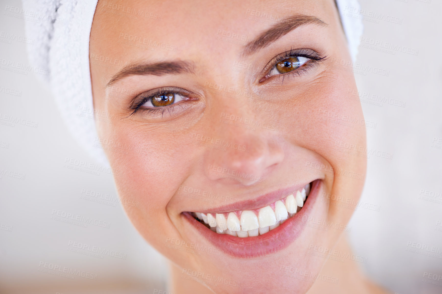 Buy stock photo Close up of a pretty female's flawless face