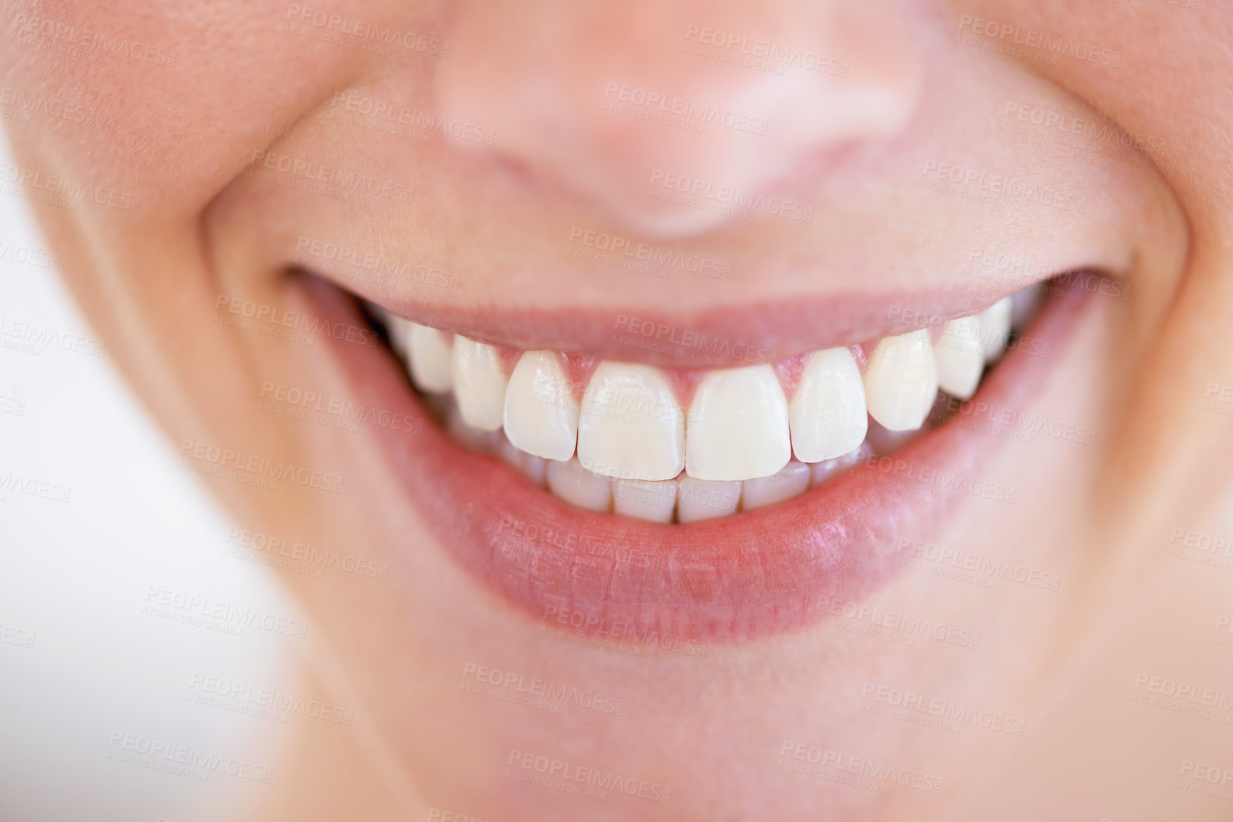 Buy stock photo Close up of a woman's sparkling teeth