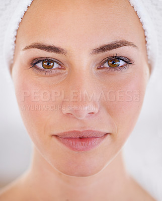 Buy stock photo Close up shot of a beautiful woman's flawless face