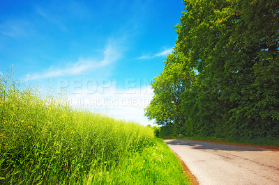 Buy stock photo Shot of a country road