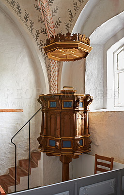 Buy stock photo Pulpit of the old  Danish National Church