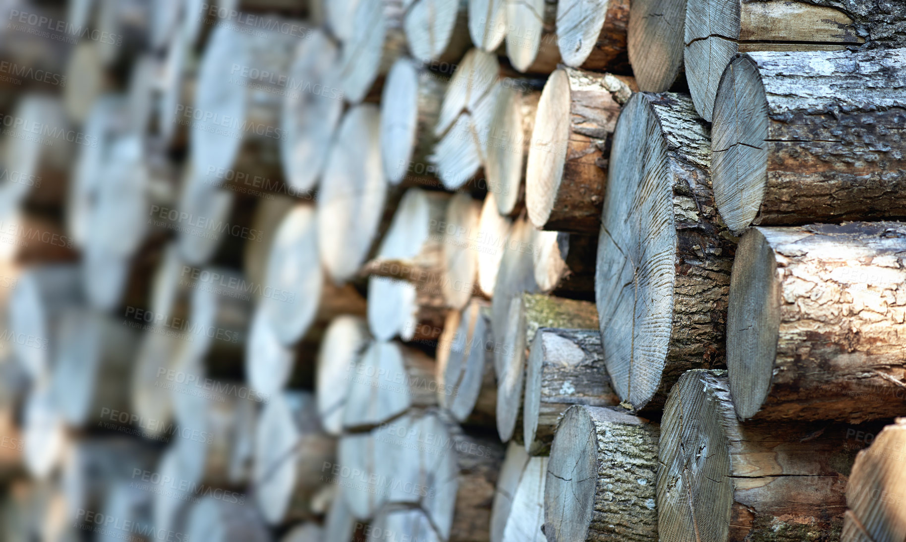 Buy stock photo A large pile of wood