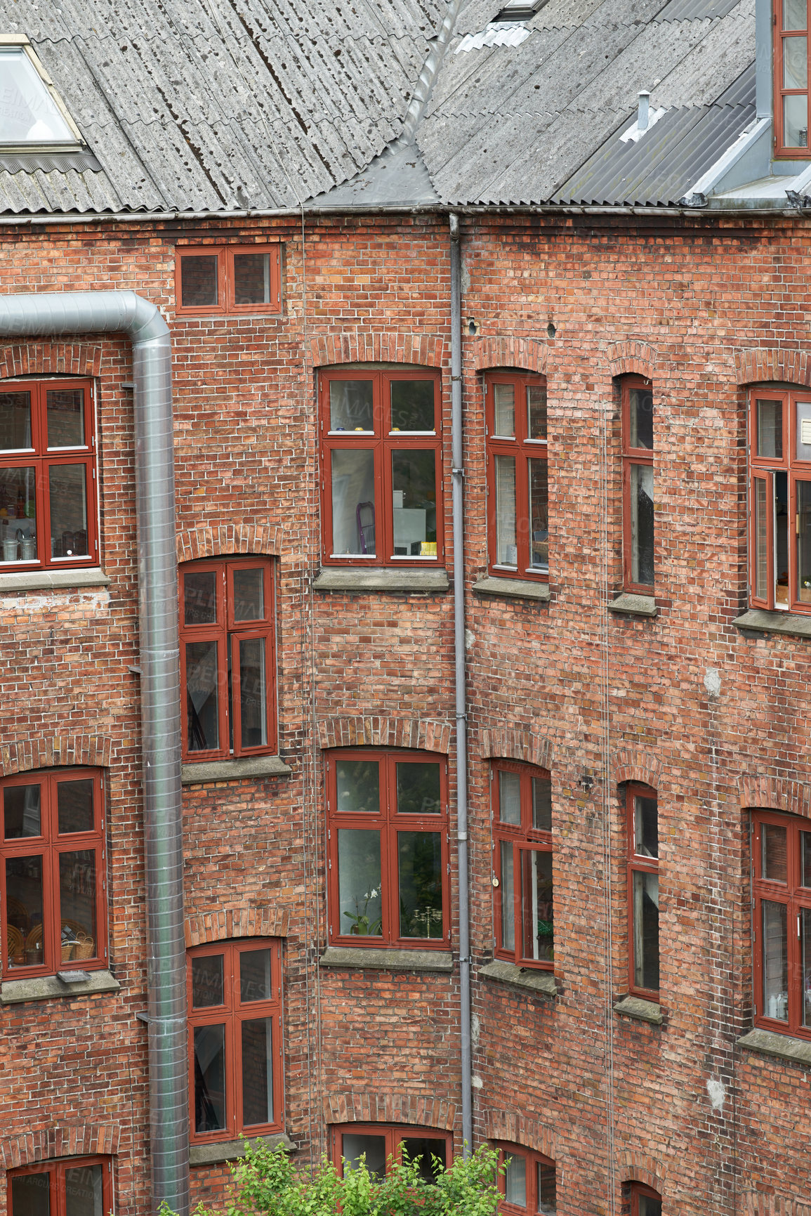 Buy stock photo Town, building and apartment with vintage architecture for historic, classic and ancient design in England. Traditional cultural and structure with residential property in small neighborhood 