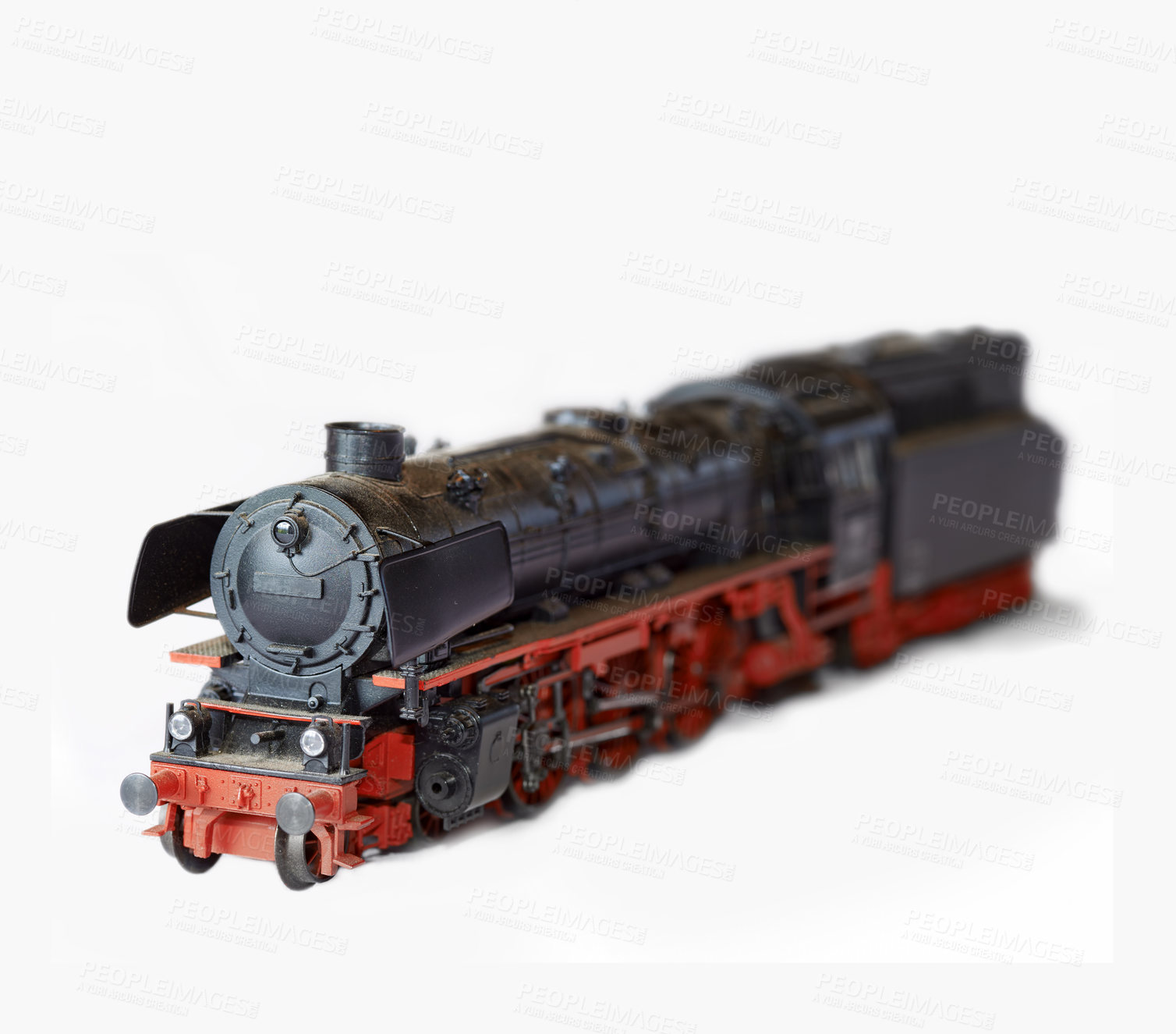 Buy stock photo Isolated image of a toy locomotive