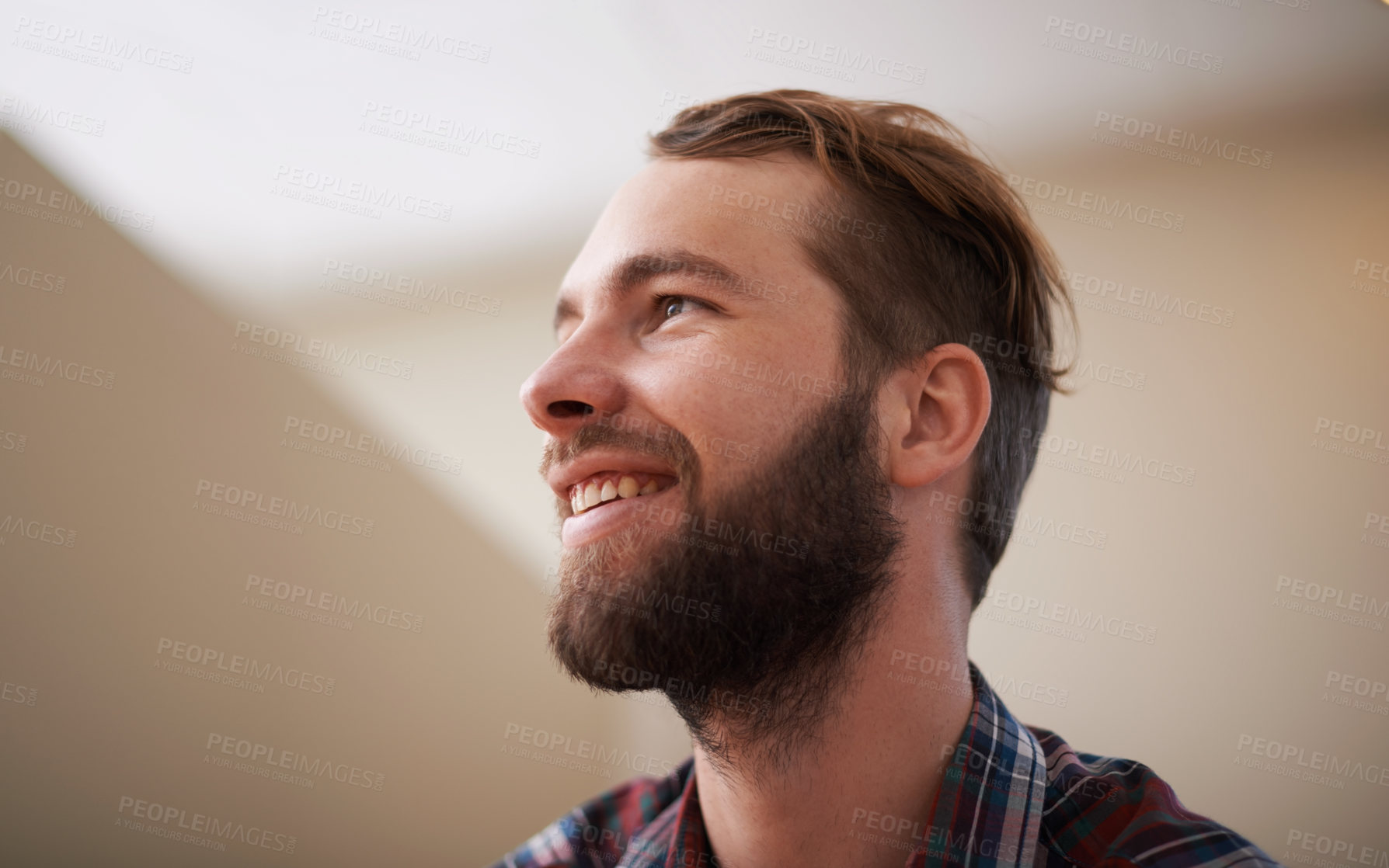 Buy stock photo Shot of a handsome hipster indoors