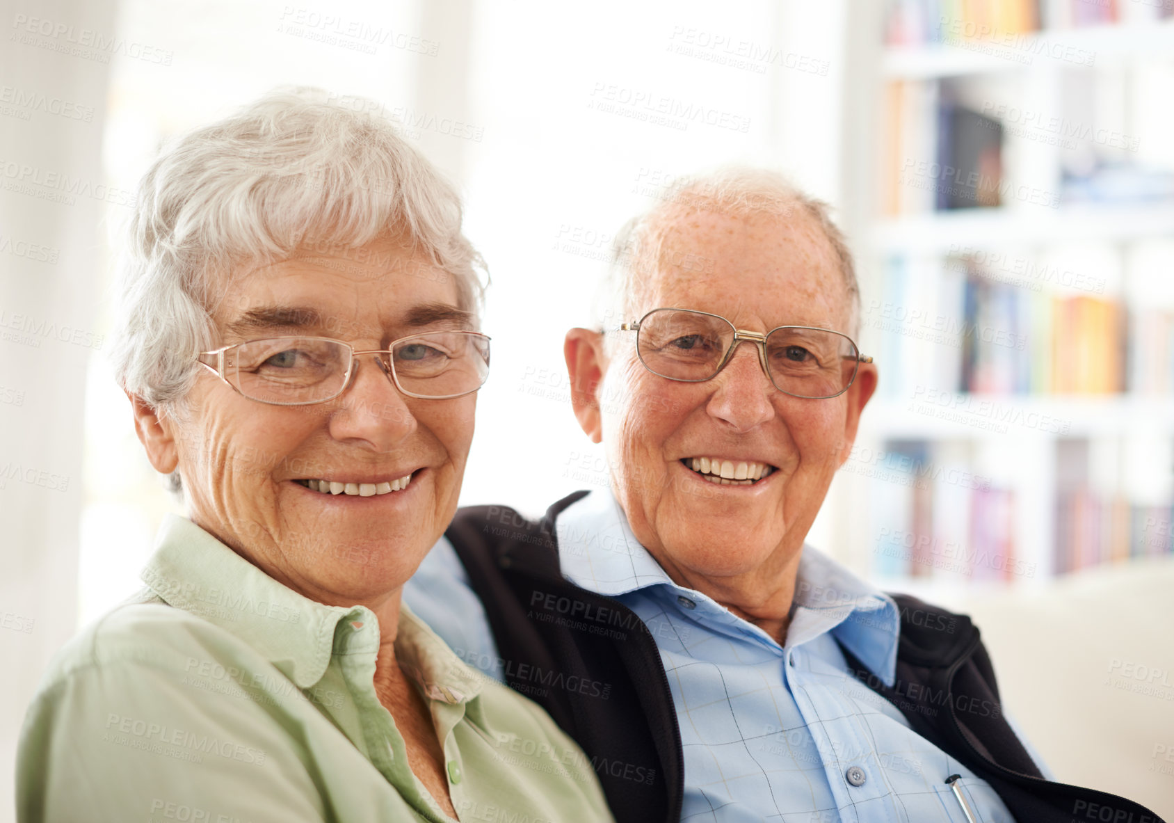 Buy stock photo An aged couple at home together
