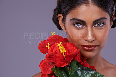 Buy stock photo Closeup shot of a beautiful exotic woman
