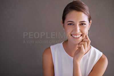 Buy stock photo Portrait of a beautiful young businesswoman