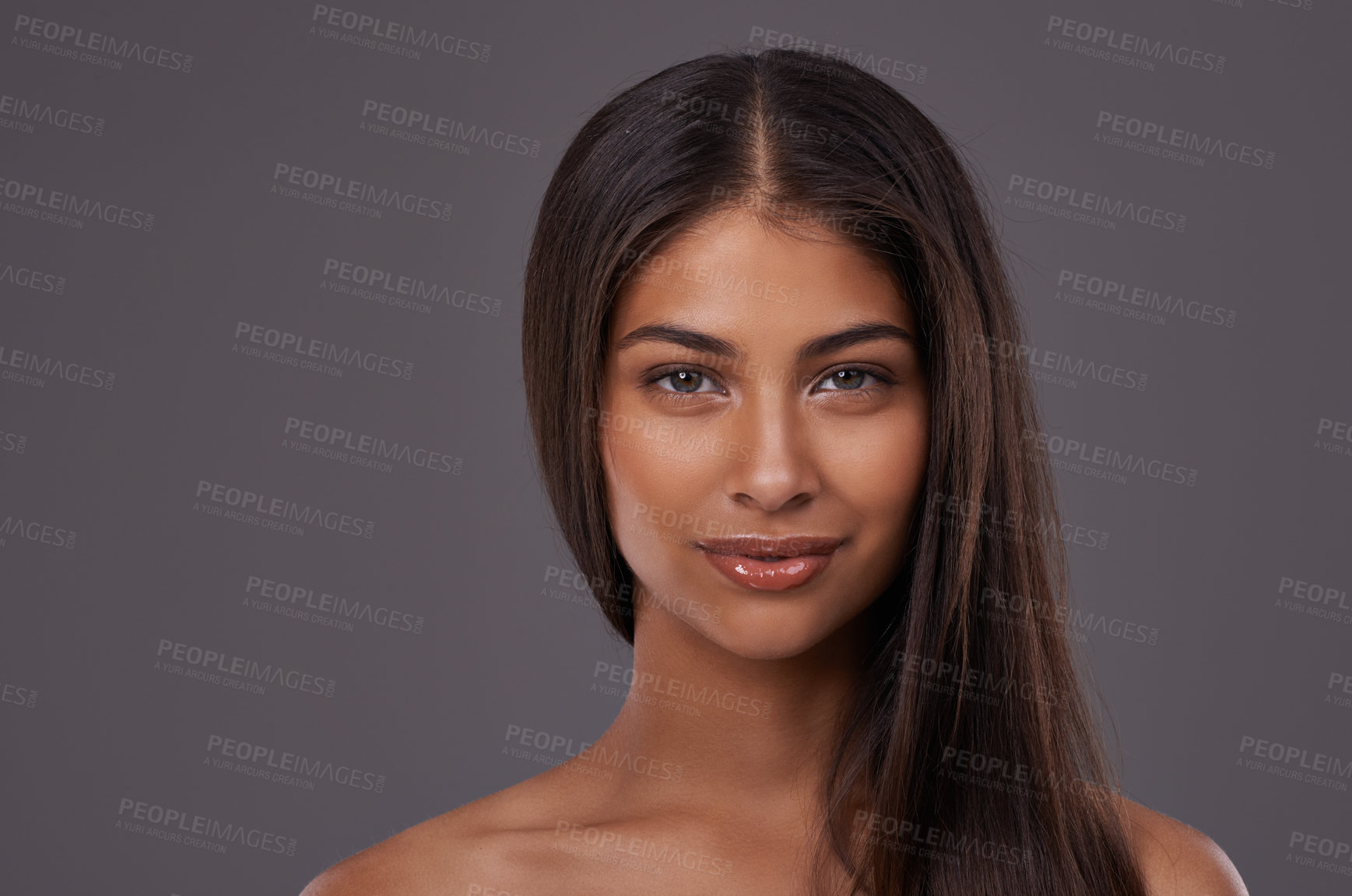 Buy stock photo Portrait of a beautiful young woman posing in the studio