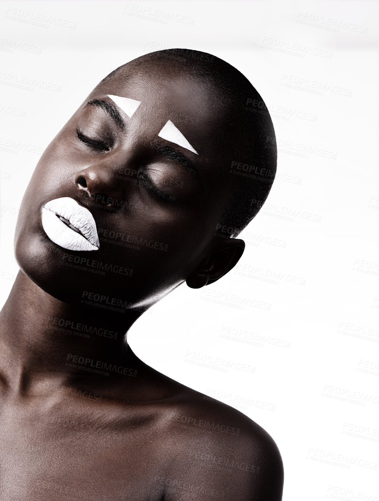 Buy stock photo Shot of a beautiful woman posing against a white studio background