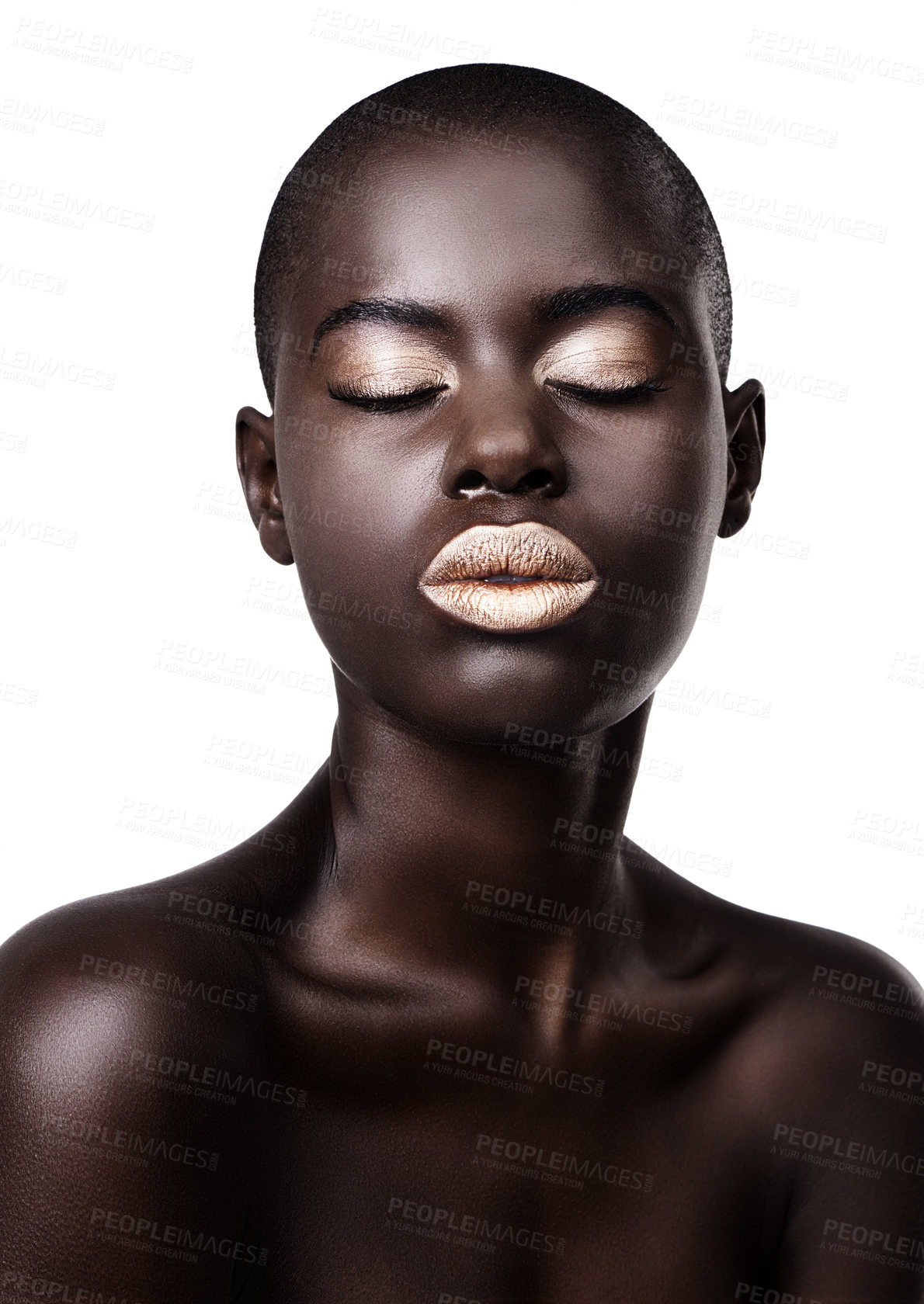 Buy stock photo Studio shot of a beautiful young african woman isolated on white