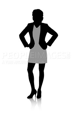 Buy stock photo Illustration, silhouette and business with woman isolated on white background for work. Corporate, peaople art or graphic with icon of confident female employee proud of professional career or job