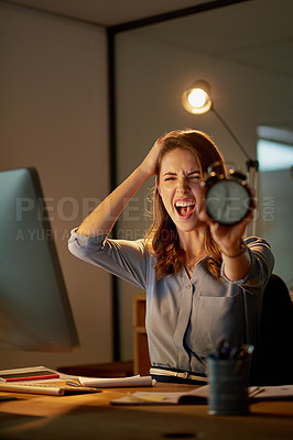 Buy stock photo Shot of employees working the late shift