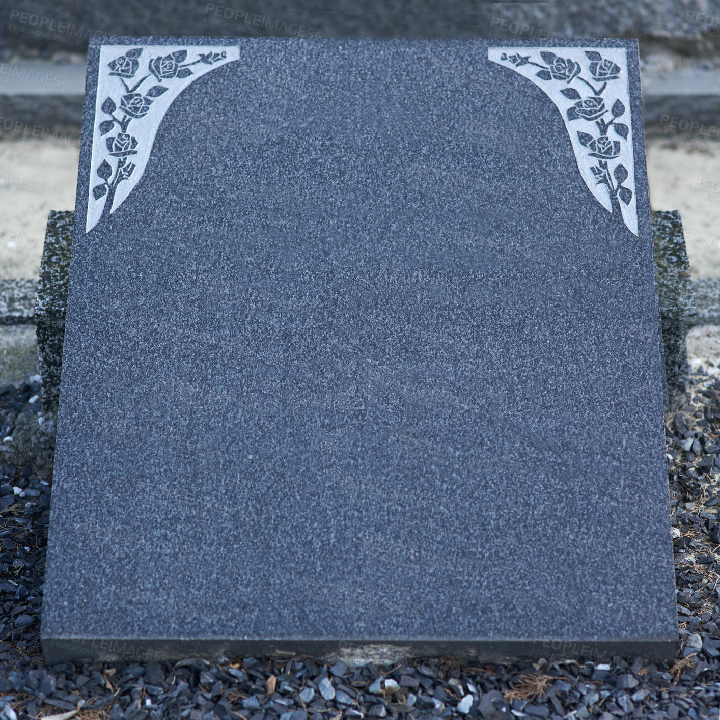 Buy stock photo Shot of a gravestone in a cemetery