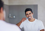 He brushes twice daily for optimal oral health