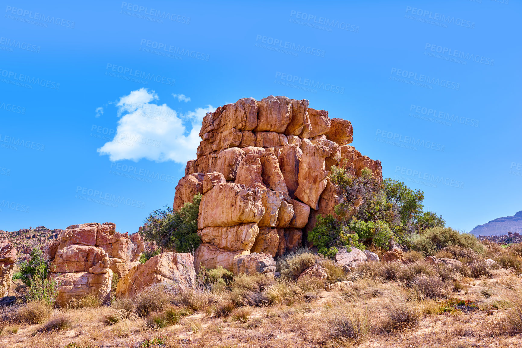 Buy stock photo The Cederberg Wilderness Area, managed by Cape Nature Conservation, is a wonderfully rugged mountain range about 200km north of Cape Town. Largely unspoiled, this designated wilderness area is characterised by high altitude fynbos and, not surprisingly, considering the name, sizeable cedar trees.