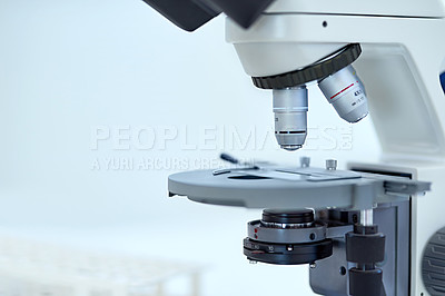 Buy stock photo Shot of a microscope in a laboratory