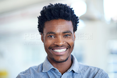 Buy stock photo Portrait of a handsome young businessman