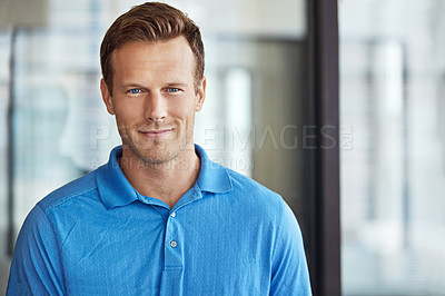 Buy stock photo Cropped portrait of a happy businessman in casual clothes