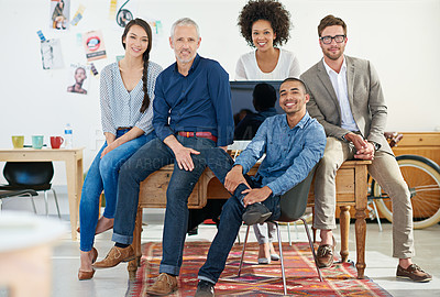 Buy stock photo Portrait of a team of designers in their modern office