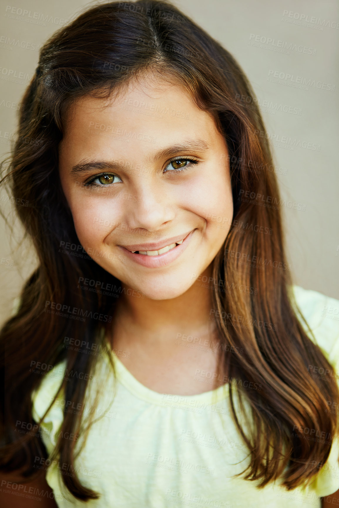 Buy stock photo Studio portrait of a young girl giving you a big smile