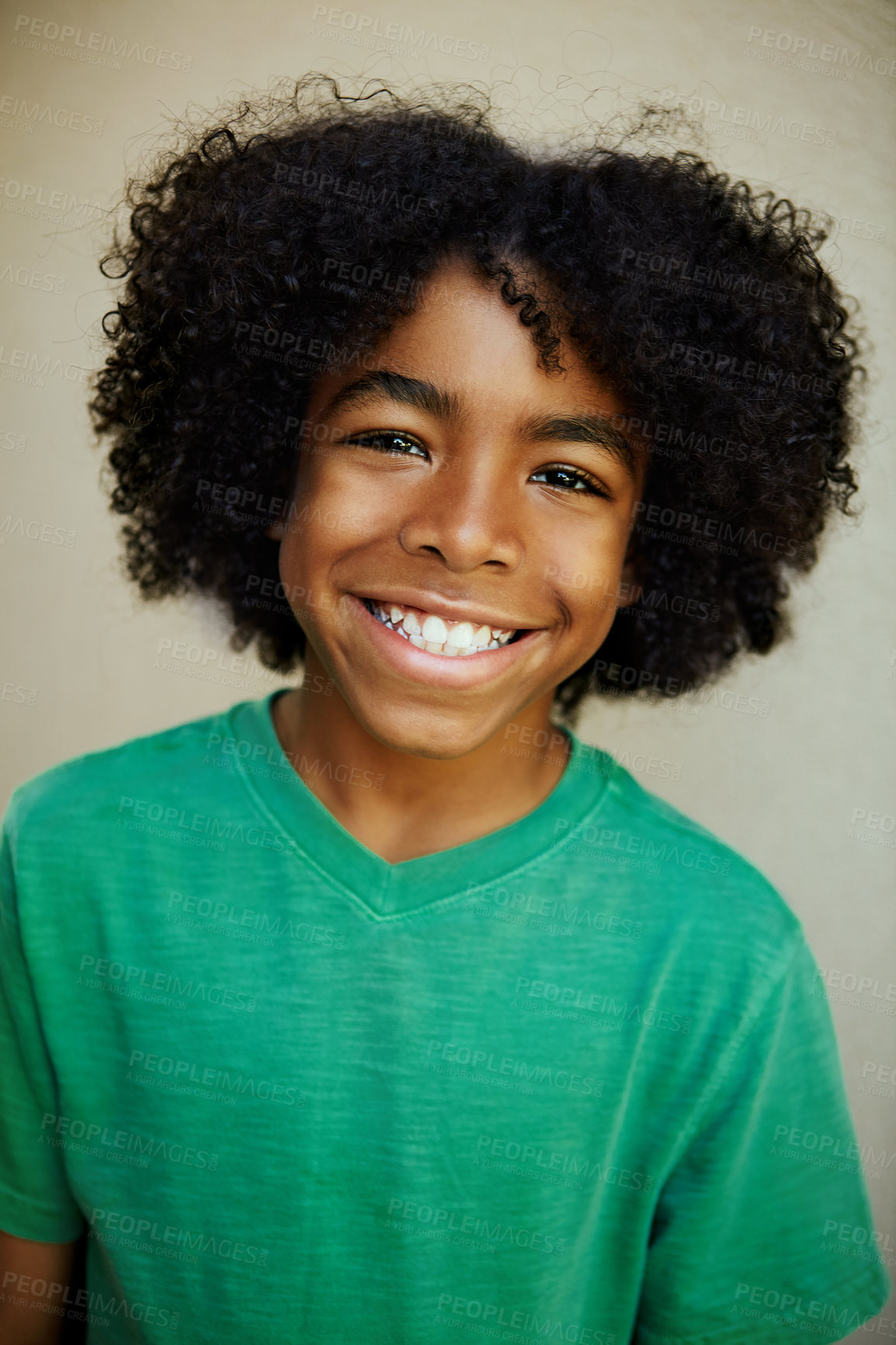 Buy stock photo Studio portrait of a young boy giving you a big smile