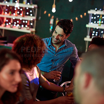 Buy stock photo Shot of a group of people in a nightclub