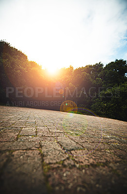 Buy stock photo Low angle shot of the paving at a public park