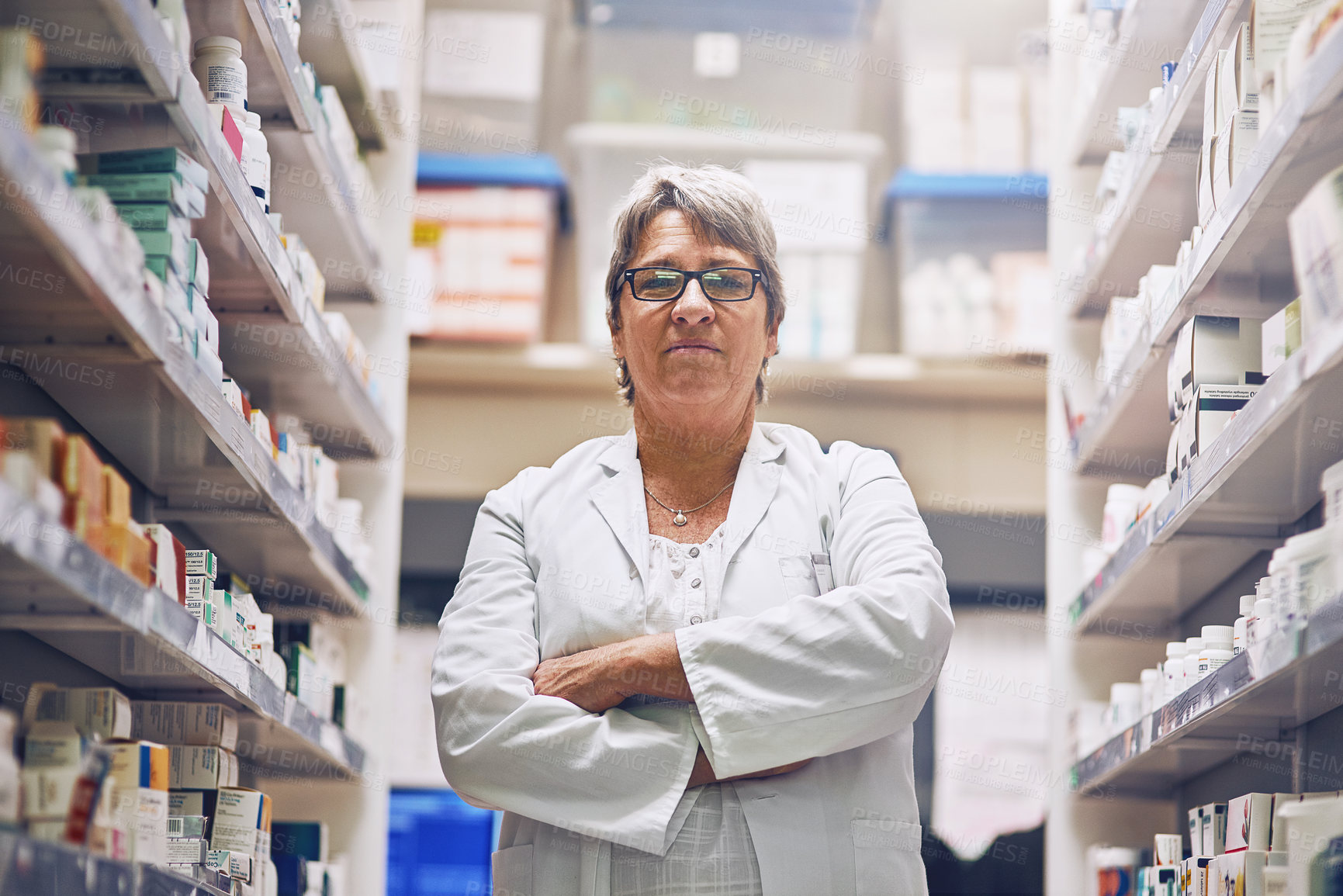 Buy stock photo Shot of a pharmacist at work
