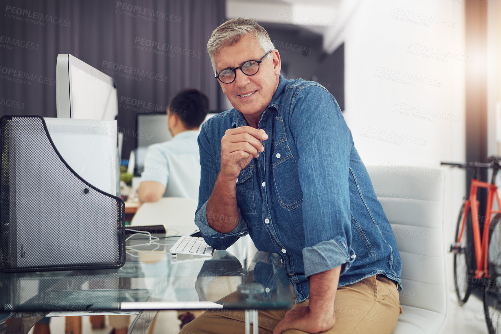 Buy stock photo Cropped portrait of a mature male designer working in the office