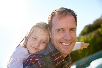 Buy stock photo Cropped shot of a single father spending time with his daughter