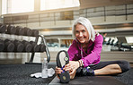 Fitness fanatic in her fifties