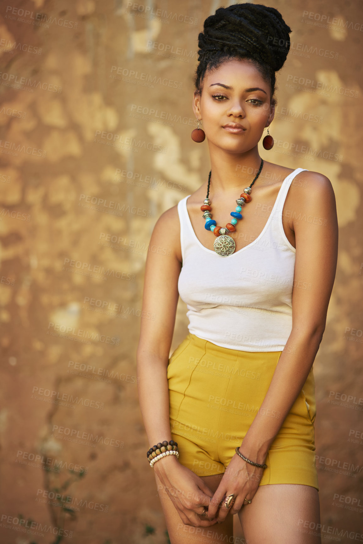 Buy stock photo Portrait of an attractive and trendy young woman