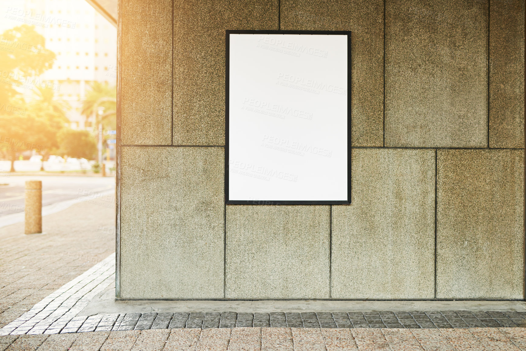 Buy stock photo Shot of a blank poster with space to add your own text