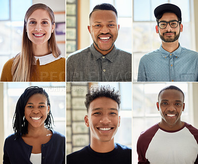 Buy stock photo Composite shot of a diverse group of people