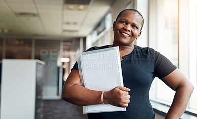 Buy stock photo Portrait of a successful mature businesswoman working in an office