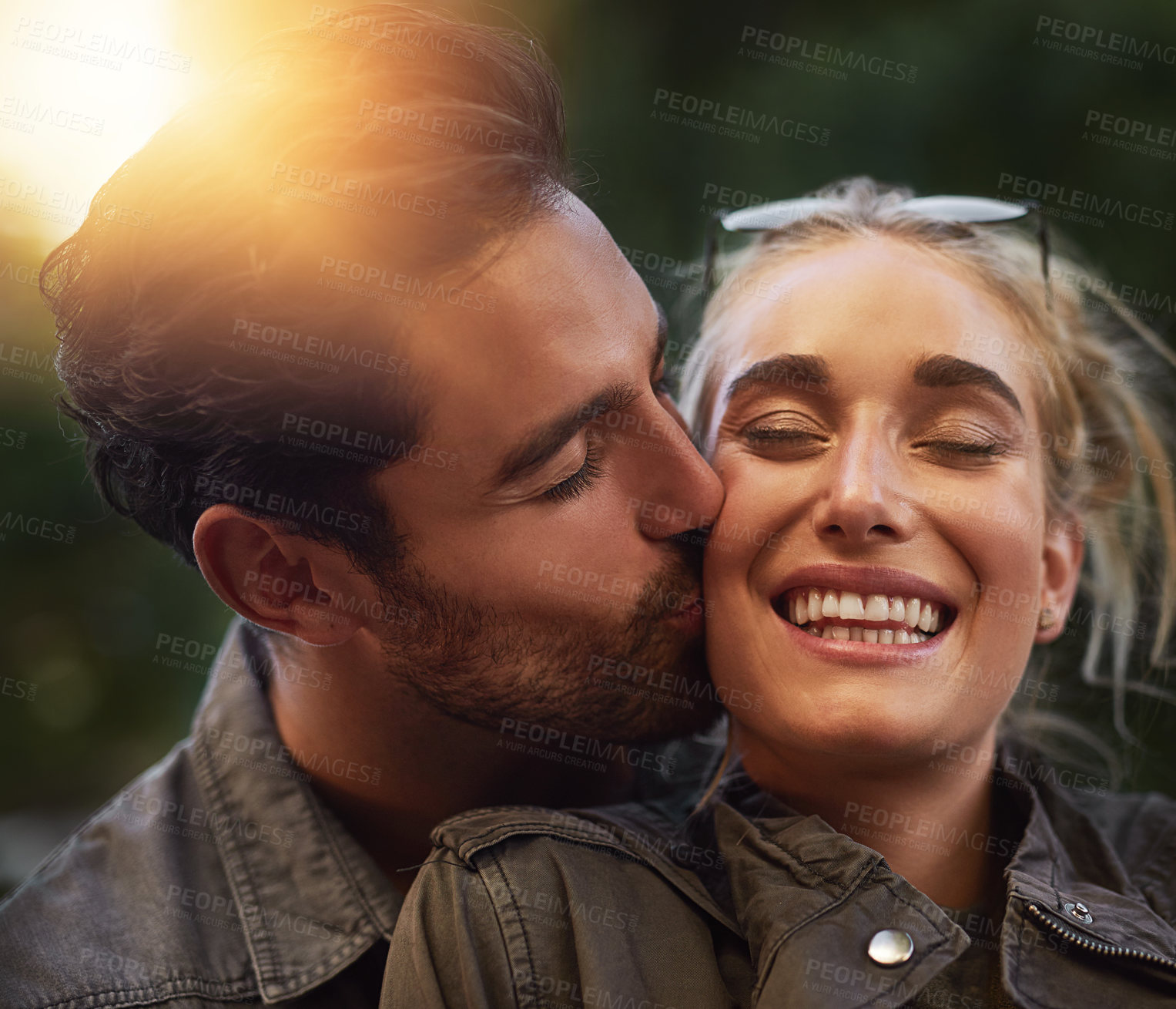 Buy stock photo Shot of a young couple out in the city