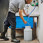 Getting some water for his livestock