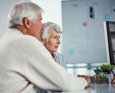 Buy stock photo Shot of a senior couple in a clinic
