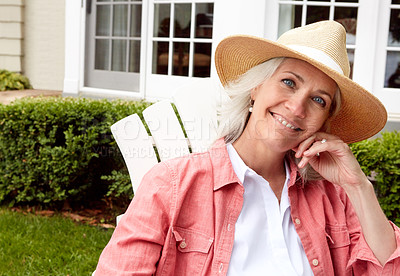 Buy stock photo Shot of a senior woman spending her day outside 