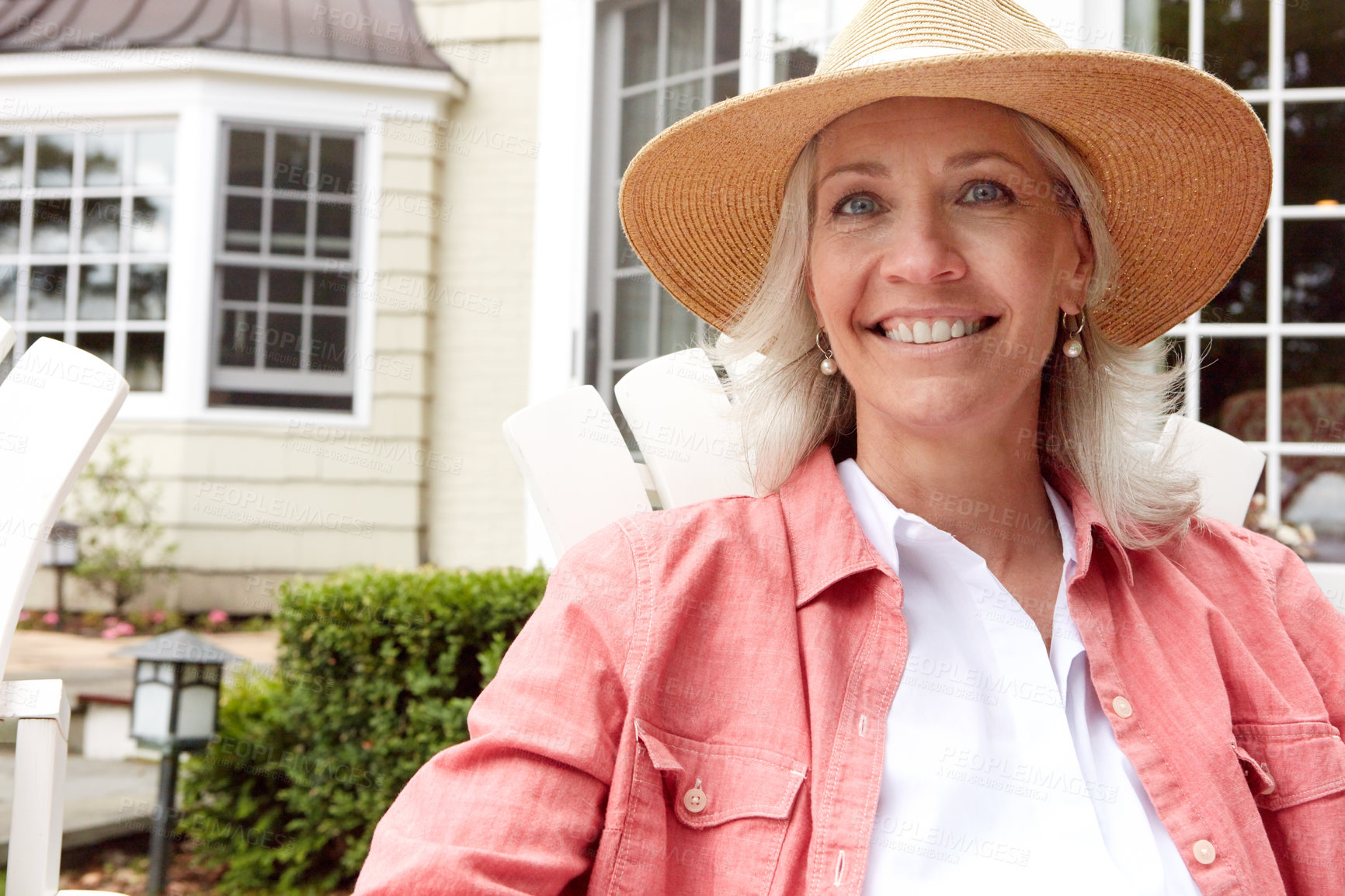 Buy stock photo Shot of a senior woman spending her day outside 