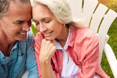 Buy stock photo Shot of a senior couple spending their day outside 