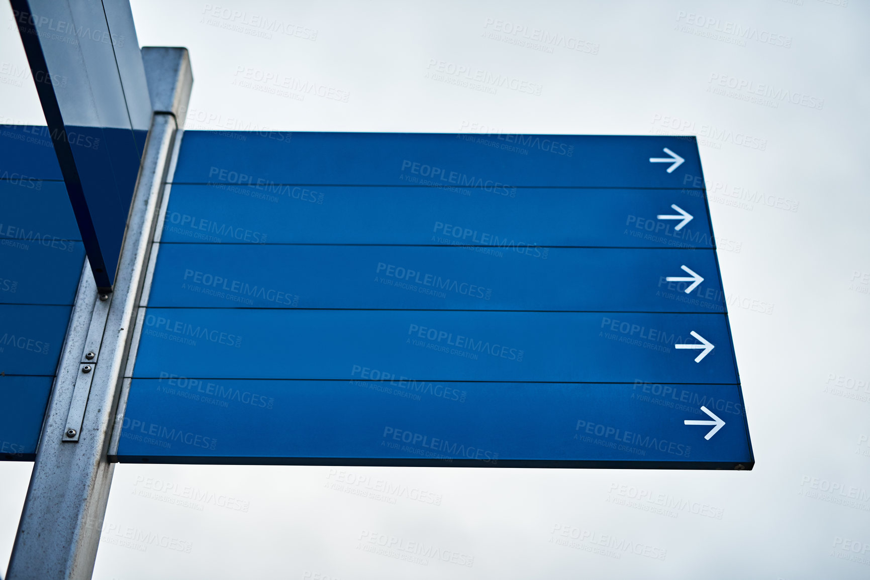 Buy stock photo Cropped shot of blank directional road signs