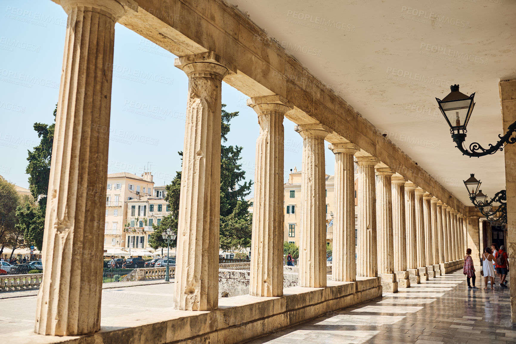 Buy stock photo Cropped shot of old buildings in a foreign city